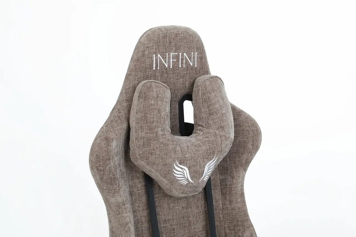 Крісло з тканини геймерське INFINI LUXOR Світло-коричневе комп'ютерне крісло - зображення 7