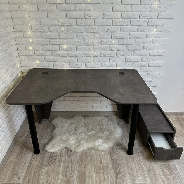 Геймерський комп'ютерний стіл +підставка Rebik 6009 прямий 130*80см Темний Бетон 18мм ЛДСП - зображення 6