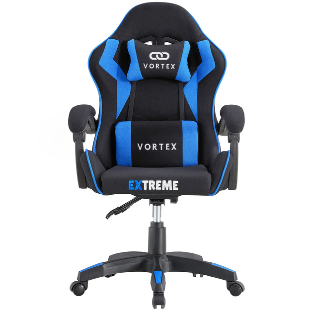 Комп'ютерне крісло тканинне Extreme VORTEX чорний синім для геймерів та роботи - Фото 3 Комп'ютерне крісло тканинне Extreme VORTEX чорний синім для геймерів та роботи - изображение 3