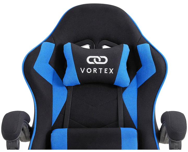 Комп'ютерне крісло тканинне Extreme VORTEX чорний синім для геймерів та роботи - Фото 4 Комп'ютерне крісло тканинне Extreme VORTEX чорний синім для геймерів та роботи - изображение 4