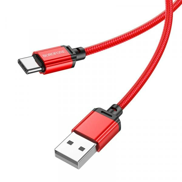 Кабель Borofone BX87 Sharp charging data cable Type-C 3A 1m red - Фото 1 Кабель Borofone BX87 Sharp charging data cable Type-C 3A 1m red - зображення 1