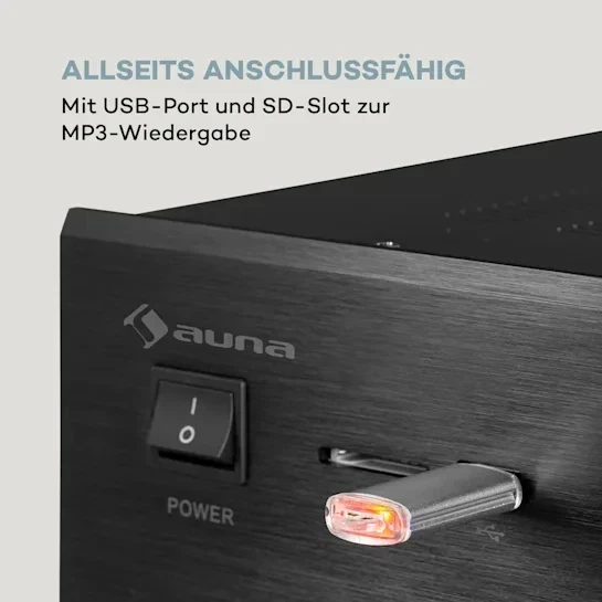 Стереоусилитель AUNA AMP 5100 BT 2x120 Вт + 3x50 Вт RMS BT черный (10034620) - изображение 4