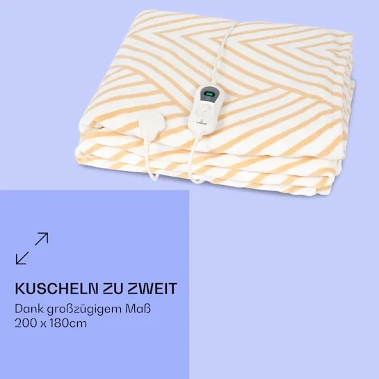 Электрическое одеяло электроодеяло одеяло с подогревом Klarstein Watson XXL 200*180 размер бело-оранжевый цвет (10035502) - изображение 2
