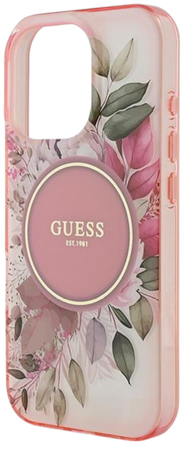 Панель Guess Hardcase IML Flower & Tonal Circle MagSafe для Apple iPhone 16 Pro Max Pink (GUHMP16XHFWBDCEP) - зображення 6