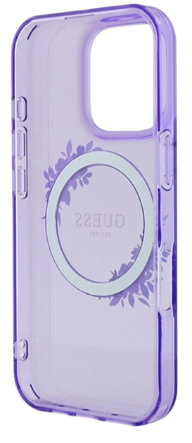 Панель Guess Hardcase IML Flowers Wreath MagSafe для Apple iPhone 16 Pro Max Purple (GUHMP16XHFWFCU) - зображення 7