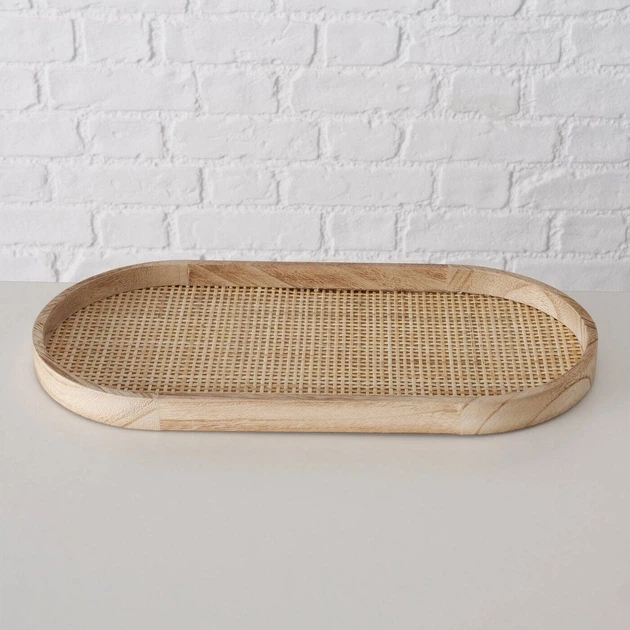 Таці декоративні Boltze Ceres з ротангового плетіння 2 шт (4066076199341) - зображення 9