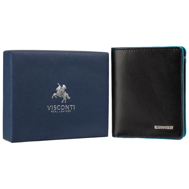 Мужской кожаный кошелек Visconti ALP92 Tignes (Black) - изображение 7