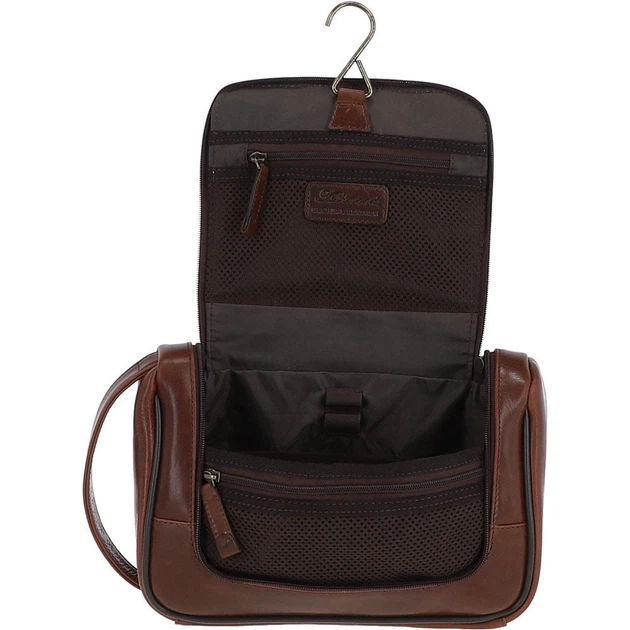 Чоловіча шкіряна косметичка-несесер для подорожей Ashwood 8140 Brown (Коричневий) - зображення 2