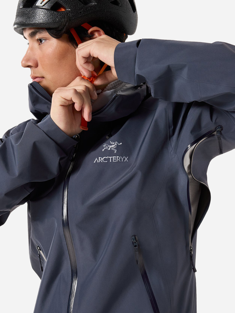 Kurtka wiatrówka męska z kapturem Arc'teryx X000007082-BLACK-SAP XL Granatowa (623555303039) - obraz 4