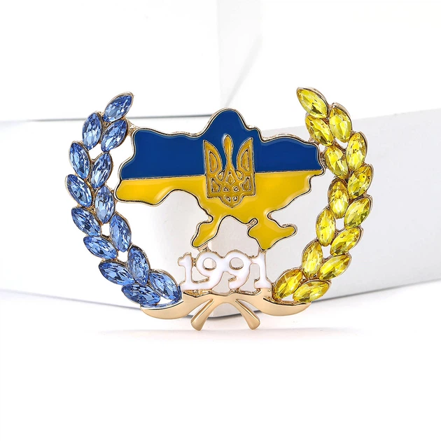 Брошка патріотична жовто-блакитні Незалежність - Фото 1 Брошка патріотична жовто-блакитні Незалежність - изображение 1