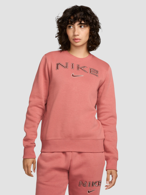 Акція на Світшот на флісі жіночий Nike W Nsw Phnx Flc Std Logo Crew HM9754-634 L Рожевий від Rozetka