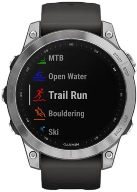 Спортивний годинник Garmin Fenix 7 47 mm Silver with Graphite Band (010-02540-01) - зображення 4