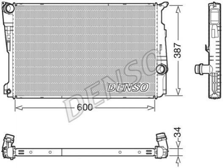 Радиатор охлаждения двигателя DENSO DRM05006 BMW X4 17117632080, 17117823568, 17118623369 - изображение 1