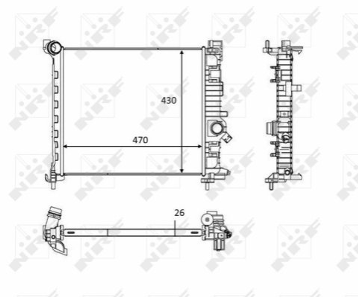 Радиатор охлаждения двигателя NRF 58473 Opel Meriva 13283247, 1300308 - изображение 1