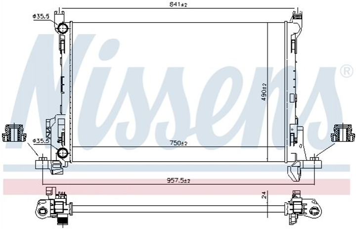 Радиатор охлаждения двигателя NISSENS 630803 Renault Trafic; Opel Vivaro 6000618061, 214104344R, 93868353 - изображение 1