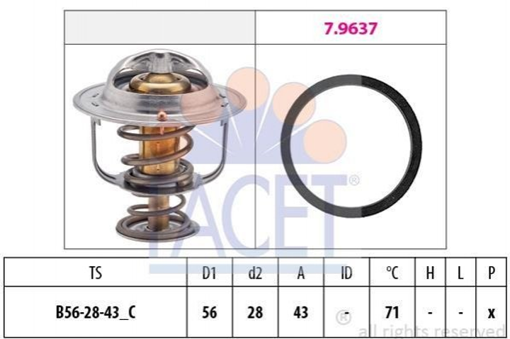 Термостат FACET 78650 Opel Movano; Renault Master 2120000QAB, 21200DB000, 4415162 - зображення 1