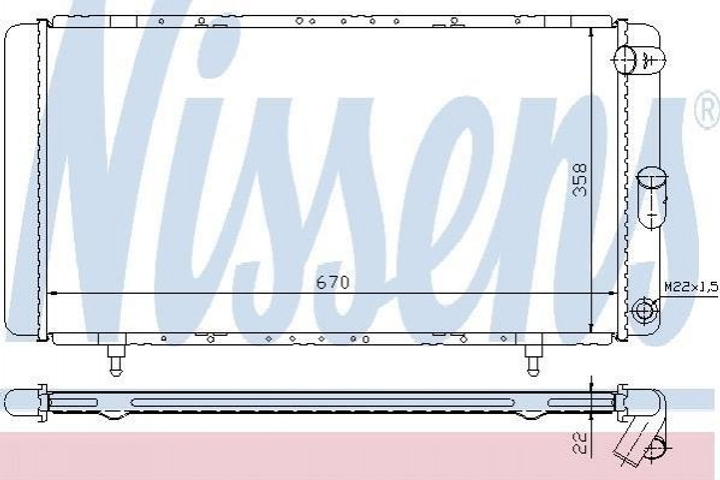 Радиатор охлаждения двигателя NISSENS 63911A Renault Espace 7700764838, 7700785734, 7701414015 - изображение 1