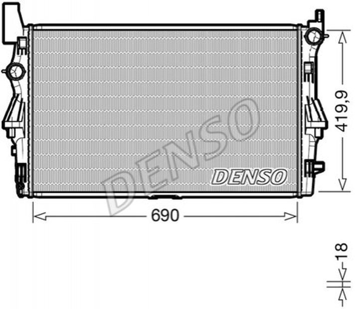 Радиатор охлаждения двигателя DENSO DRM17114 Mercedes Vito 4475010201, A4475010201 - изображение 1