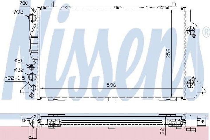 Радиатор охлаждения двигателя NISSENS 60448A Audi 80 8A0121251A - изображение 1