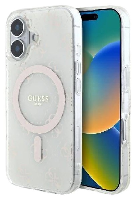 Etui Guess Hardcase IML 4G MagSafe do Apple iPhone 16 Plus White (GUHMP16MH4DTEH) - obraz 1