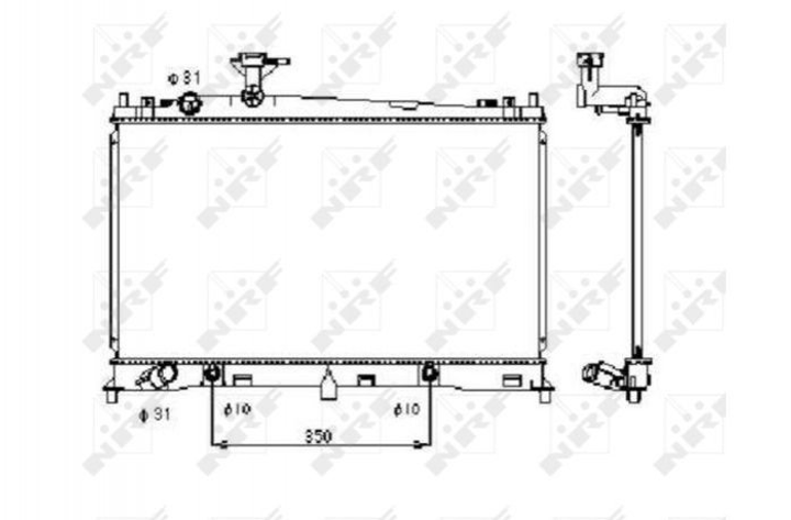 Радіатор охолодження двигуна NRF 53410 Mazda 6 LF2115200, LF2115200A, LF2115200B - зображення 1