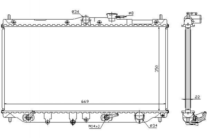 Радіатор охолодження двигуна STARLINE HD2010 Honda Accord 19010P45505, 19010P45G01, 19010PK2663 - зображення 1