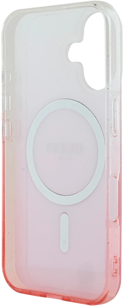 Etui Guess Hardcase IML Glitter Gradient MagSafe do Apple iPhone 16 Plus Pink (GUHMP16MHGRCELP) - obraz 7