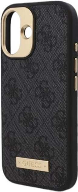 Etui Guess Hardcase 4G Logo Plate MagSafe do Apple iPhone 16 Black (GUHMP16SU4GPRK) - obraz 6