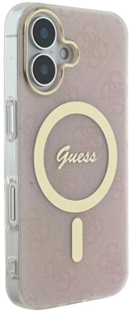Etui Guess Hardcase IML 4G MagSafe do Apple iPhone 16 Pink (GUHMP16SH4STP) - obraz 4