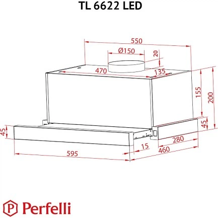 Витяжка телескопічна Perfelli TL 6622 BL 1000 LED - Фото 11 Витяжка телескопічна Perfelli TL 6622 BL 1000 LED - изображение 11