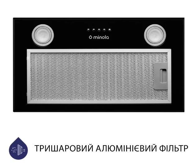 Витяжка Minola HBI 5722 BL 1200 LED вбудована - Фото 4 Витяжка Minola HBI 5722 BL 1200 LED вбудована - изображение 4