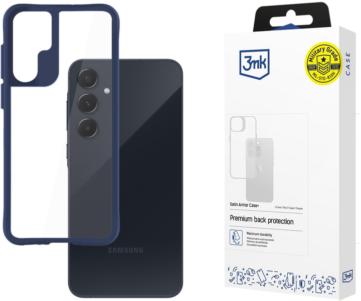 Etui plecki 3MK Satin Armor Case+ do Samsung Galaxy A55 5G Blue (5903108568142) - obraz 1