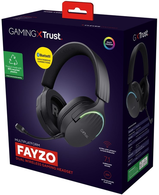 Бездротові ігрові навушники Trust GXT491 Fayzo Black (8713439249019) - зображення 7