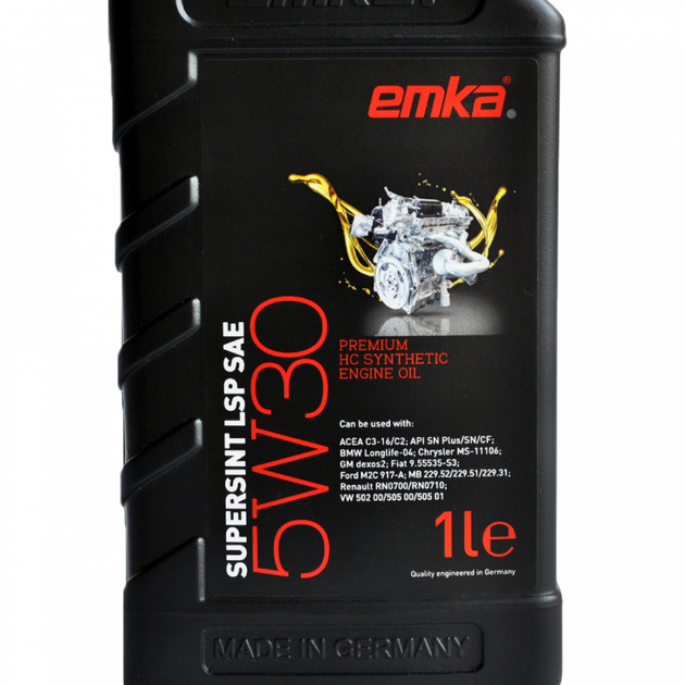 Олива моторна EMKA 5W30 Supersint LSP SAE 1 л - изображение 2