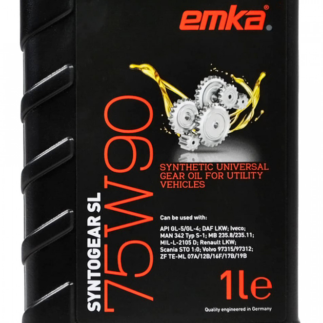 Олива трансмісійна EMKA 75W90 Syntogear SL 1 л - Фото 2 Олива трансмісійна EMKA 75W90 Syntogear SL 1 л - изображение 2