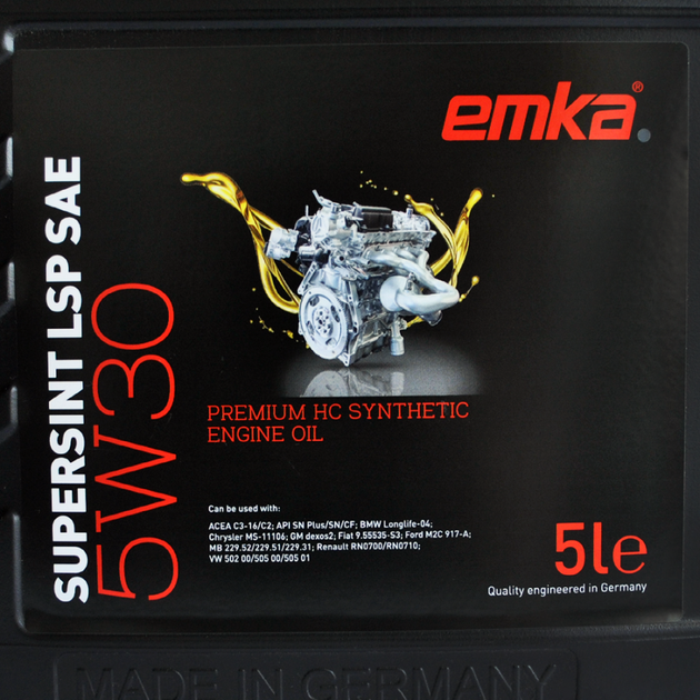 Олива моторна EMKA 5W30 Supersint LSP SAE 5 л - изображение 2