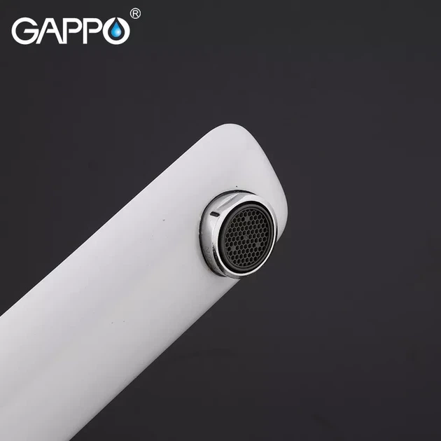 Змішувач для раковини високий GAPPO G1048-2 білий/хром - зображення 5