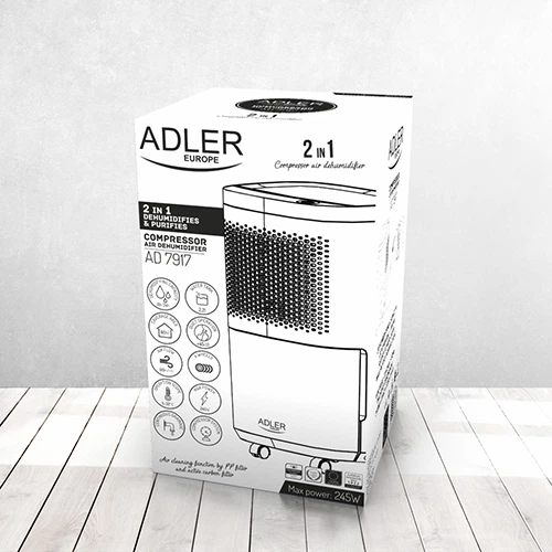 Осушувач повітря компрессорний Adler AD 7917 5-32°C 120 м3 / рік 200 Вт - зображення 8