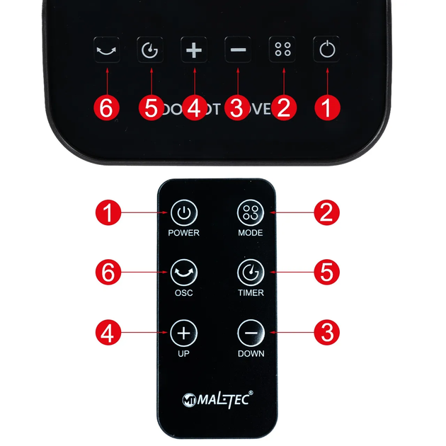 Тепловентилятор Maltec ProLine1500 с функцией осцилляции и пультом ду - Фото 5 Тепловентилятор Maltec ProLine1500 с функцией осцилляции и пультом ду - изображение 5