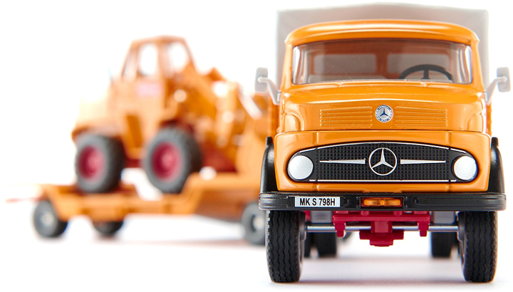 Ciężarówka Siku Mercedes-Benz Bolling 710 z ładowarką i przyczepą (4006874041176) - obraz 3