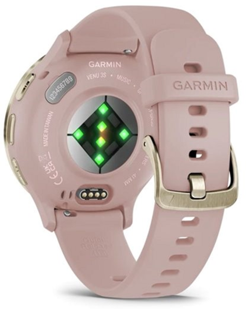 Smartwatch Garmin Venu 3S Soft Gold Stainless Steel Bezel with Dust Rose Case and Silicone Band (010-02785-03) - obraz 6