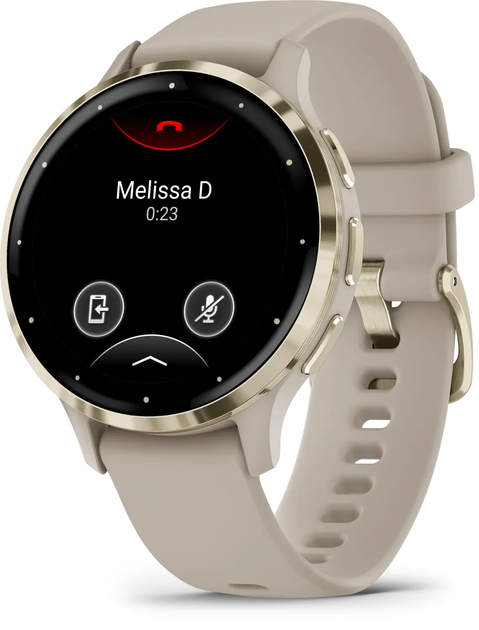 Смарт-годинник Garmin Venu 3S Soft Gold Stainless Steel Bezel with French Gray Case and Silicone Band (010-02785-02) - зображення 3