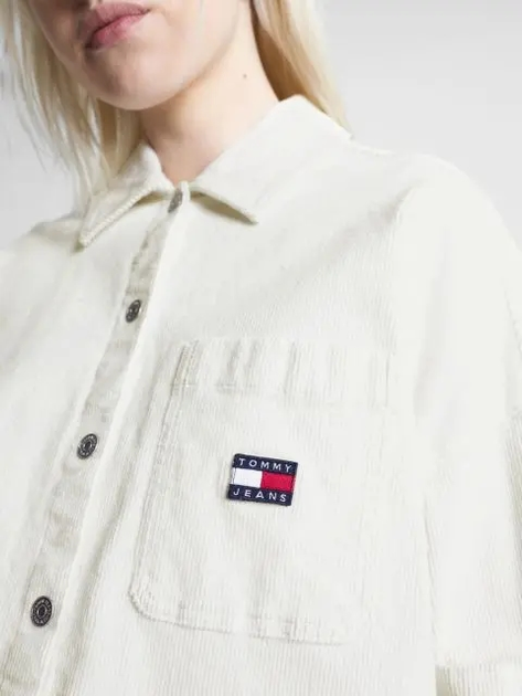 Koszula damska sztruksowa Tommy Jeans DW0DW15916-YBH L Biała (8720644425015) - obraz 5