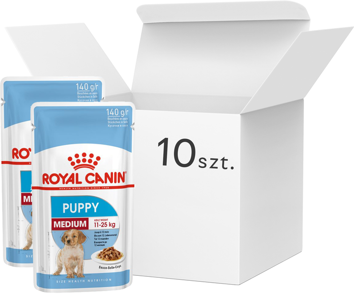 Mokra karma dla szczeniąt Royal Canin Puppy M - saszetki 10x140g (9003579008324) - obraz 1