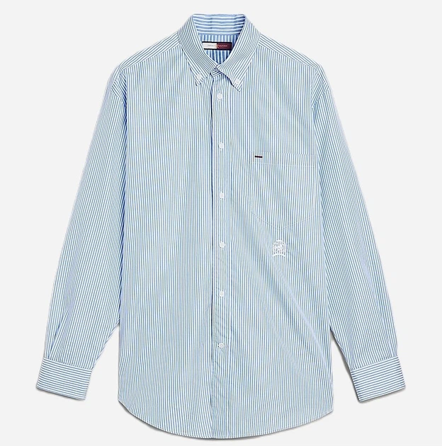 Сорочка жіноча Tommy Hilfiger thww0ww41675ybl M Блакитна (8720646877621) - зображення 6