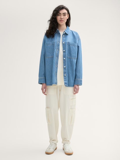 Koszula damska jeansowa Tom Tailor 1043118 XS Niebieska (4068127254689) - obraz 3