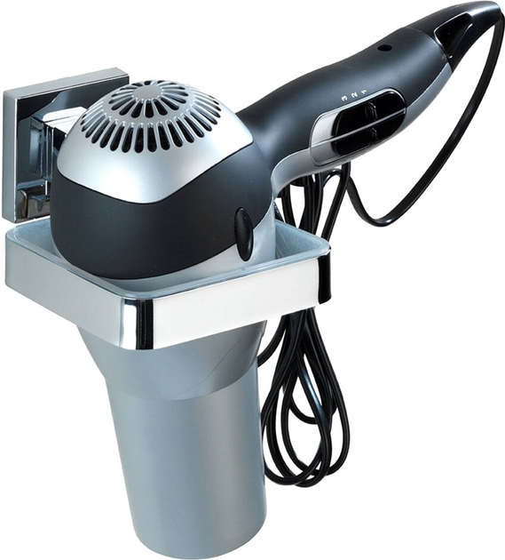Тримач фену для волосся Wenko Quadro Vacuum-Loc нержавіюча сталь (4008838215760) - зображення 6