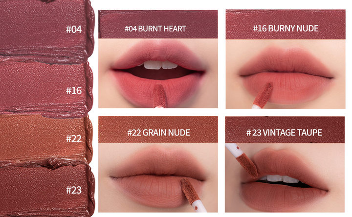 Матовый тинт для губ корейский Rom&nd Zero Velvet Tint No.16