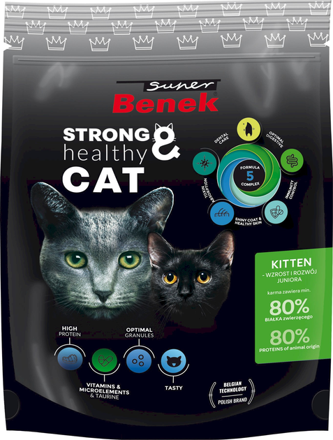 Sucha karma dla kociąt Super Benek Strong & Healthy Cat - Kitten Kurczak 400 g (5905397019626) - obraz 1