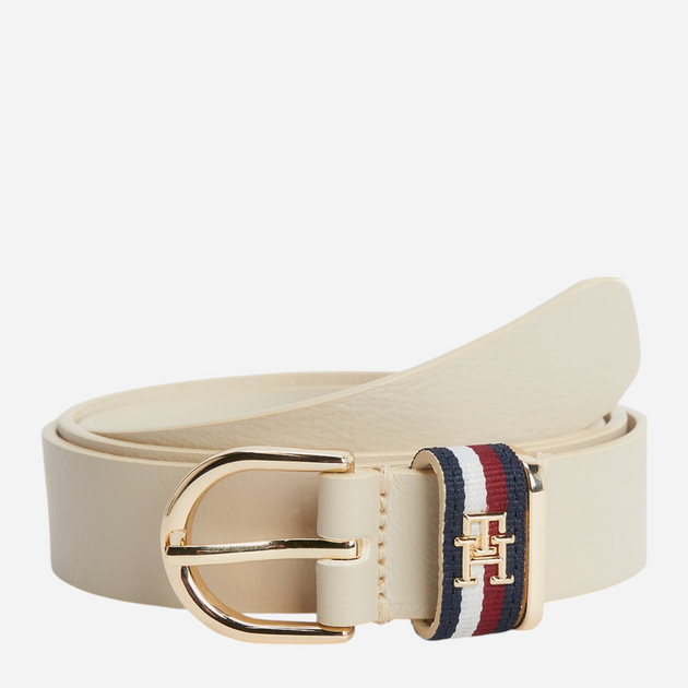 Ремінь жіночий з натуральної шкіри Tommy Hilfiger AW0AW14940-AA8 90 см Бежевий (8720644248720) - зображення 1